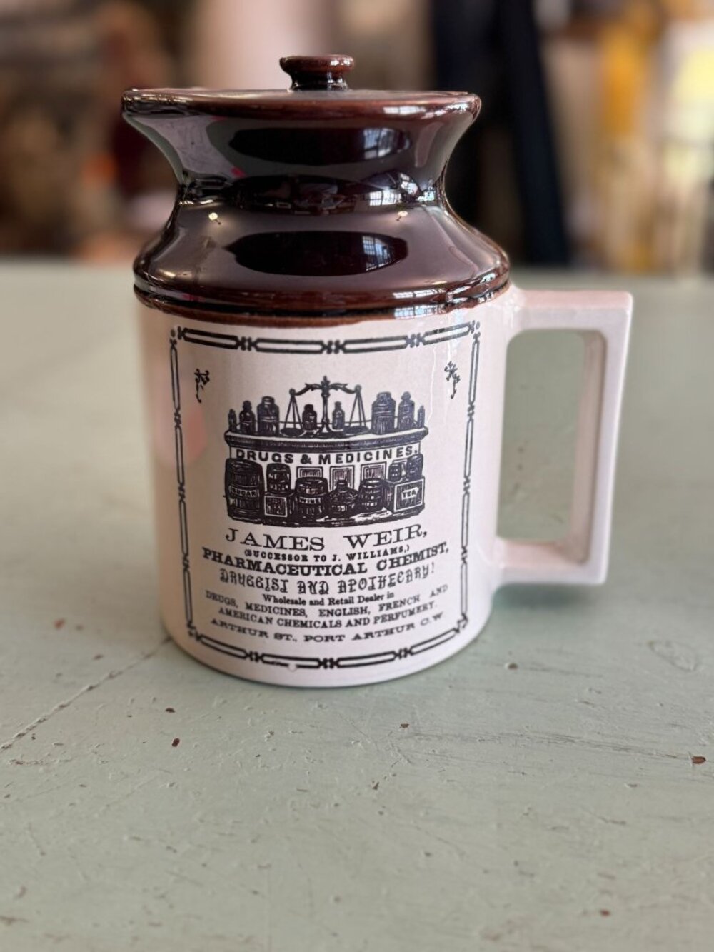 Vintage 1970s Abenakis Handcrafted Reproduction 19th Century Crock Pitcher
